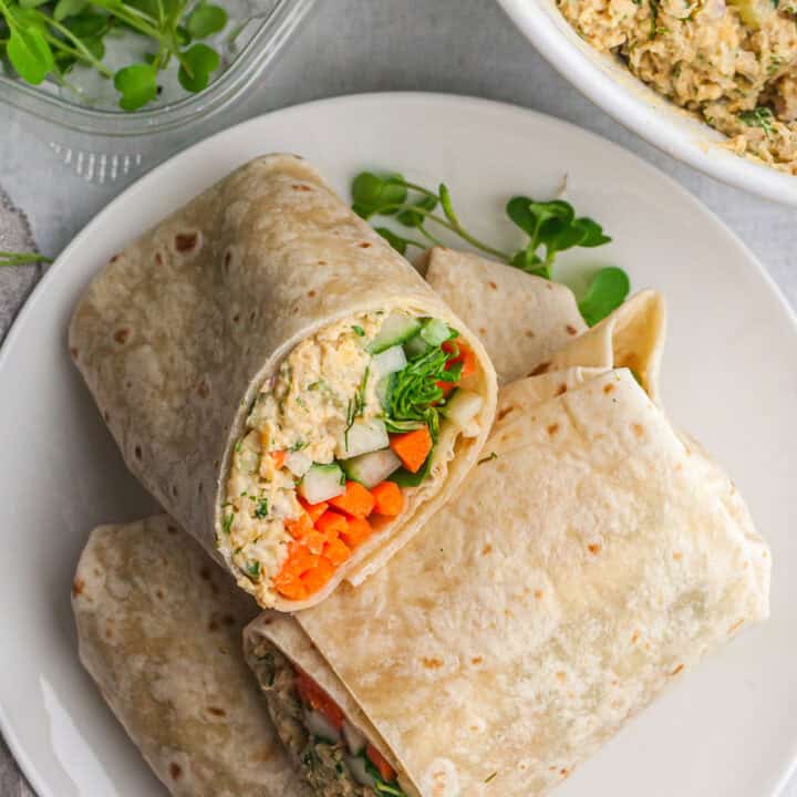 Smashed Chicken Wraps Smashed Chickpea Salad (wrap or sandwich) - Balancing Bowls